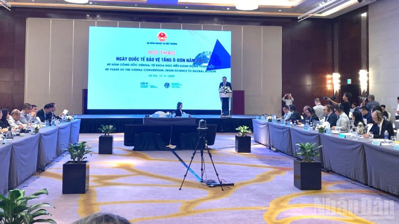 Hội thảo “Hoạt động bảo vệ tầng ozone hướng tới chuyển đổi xanh: Thúc đẩy hợp tác liên chính phủ, hợp tác công tư”.