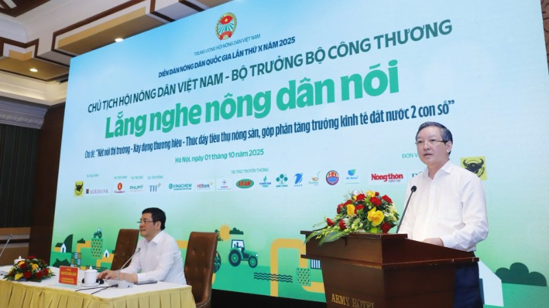 Ngày 1/10, tại Hà Nội, Trung ương Hội Nông dân Việt Nam phối hợp với Bộ Công thương tổ chức Diễn đàn Nông dân quốc gia lần thứ X năm 2025.