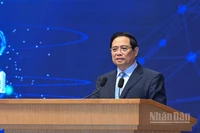 Thủ tướng Chính phủ Phạm Minh Chính phát biểu ý kiến tại Diễn đàn quốc gia phát triển kinh tế số và xã hội số lần thứ III. (Ảnh: Trần Hải)