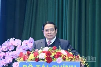 Thủ tướng Chính phủ Phạm Minh Chính phát biểu ý kiến chỉ đạo tại Hội nghị tổng kết công tác năm 2025, triển khai nhiệm vụ năm 2026 của ngành tài chính. (Ảnh: TRẦN HẢI)