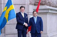 Thủ tướng Phạm Minh Chính và Chủ tịch Quốc hội Thụy Điển Andreas Norlen. (Ảnh: VGP/NHẬT BẮC)