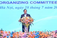 Thủ tướng Chính phủ Phạm Minh Chính chủ trì Lễ Công bố thành lập Ủy ban Quốc gia APEC 2027. (Ảnh: TRẦN HẢI)