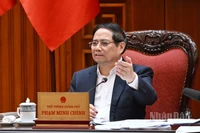 Thủ tướng Phạm Minh Chính phát biểu ý kiến chỉ đạo cuộc họp. (Ảnh: TRẦN HẢI)