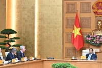 Thủ tướng Phạm Minh Chính tiếp, làm việc với Đoàn Hội đồng Kinh doanh Hoa Kỳ - ASEAN.(Ảnh: Trần Hải). 