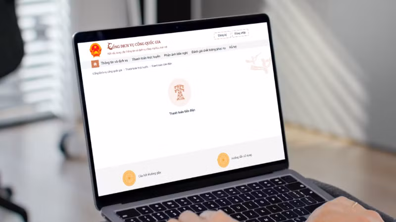 Thanh toán tiền điện trên Cổng dịch vụ công quốc gia.