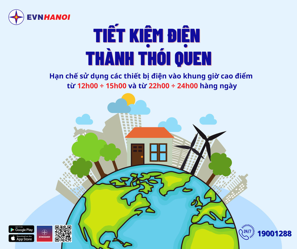 Tiết kiệm điện - thành thói quen. (Ảnh: EVNHANOI) stat-6.png