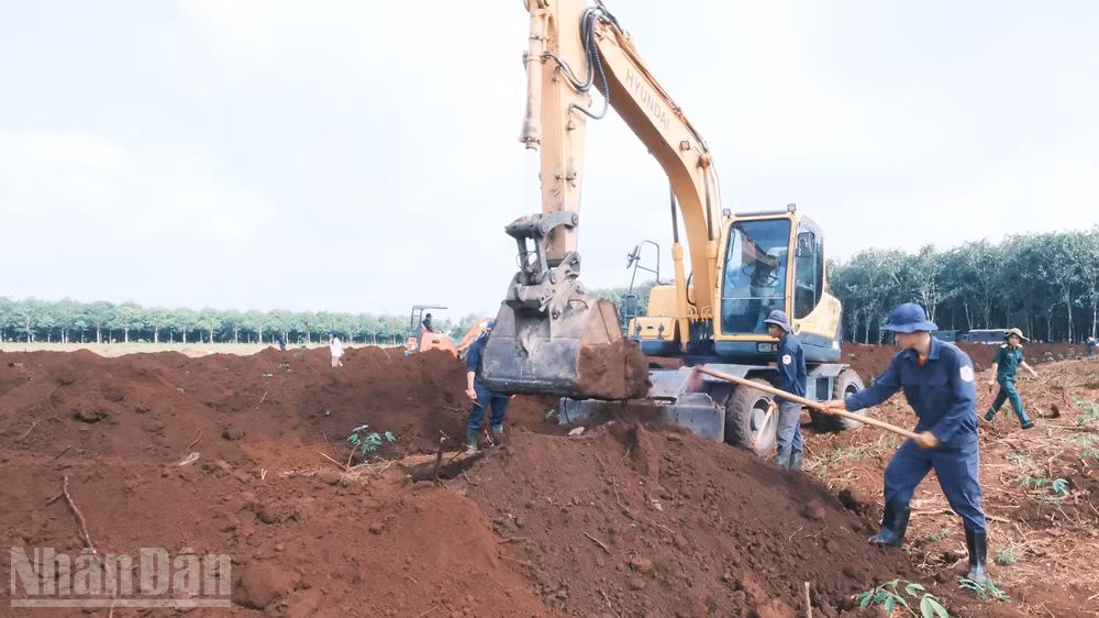 Đội K72 tổ chức đào khảo sát tìm kiếm hài cốt liệt sĩ tại nhiều vị trí khác nhau.