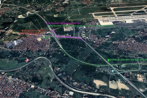 Phương án điều chỉnh tổ chức giao thông tại lối ra đường cao tốc Hà Nội - Lào Cai với tuyến quốc lộ 2.