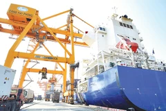 Hoạt động xuất nhập khẩu hàng hóa tại cảng Hải Phòng. (Ảnh DUY LINH)