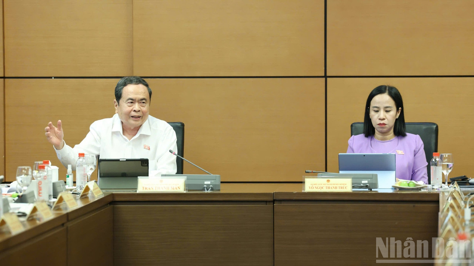 Chủ tịch Quốc hội Trần Thanh Mẫn phát biểu tại Tổ. (Ảnh: DUY LINH)