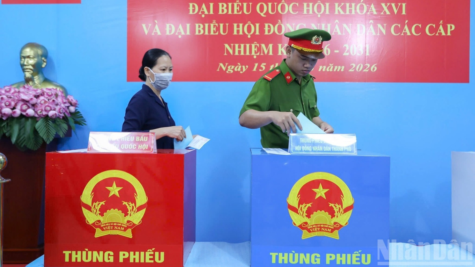 Không khí bầu cử tại phường Xuân Hòa.