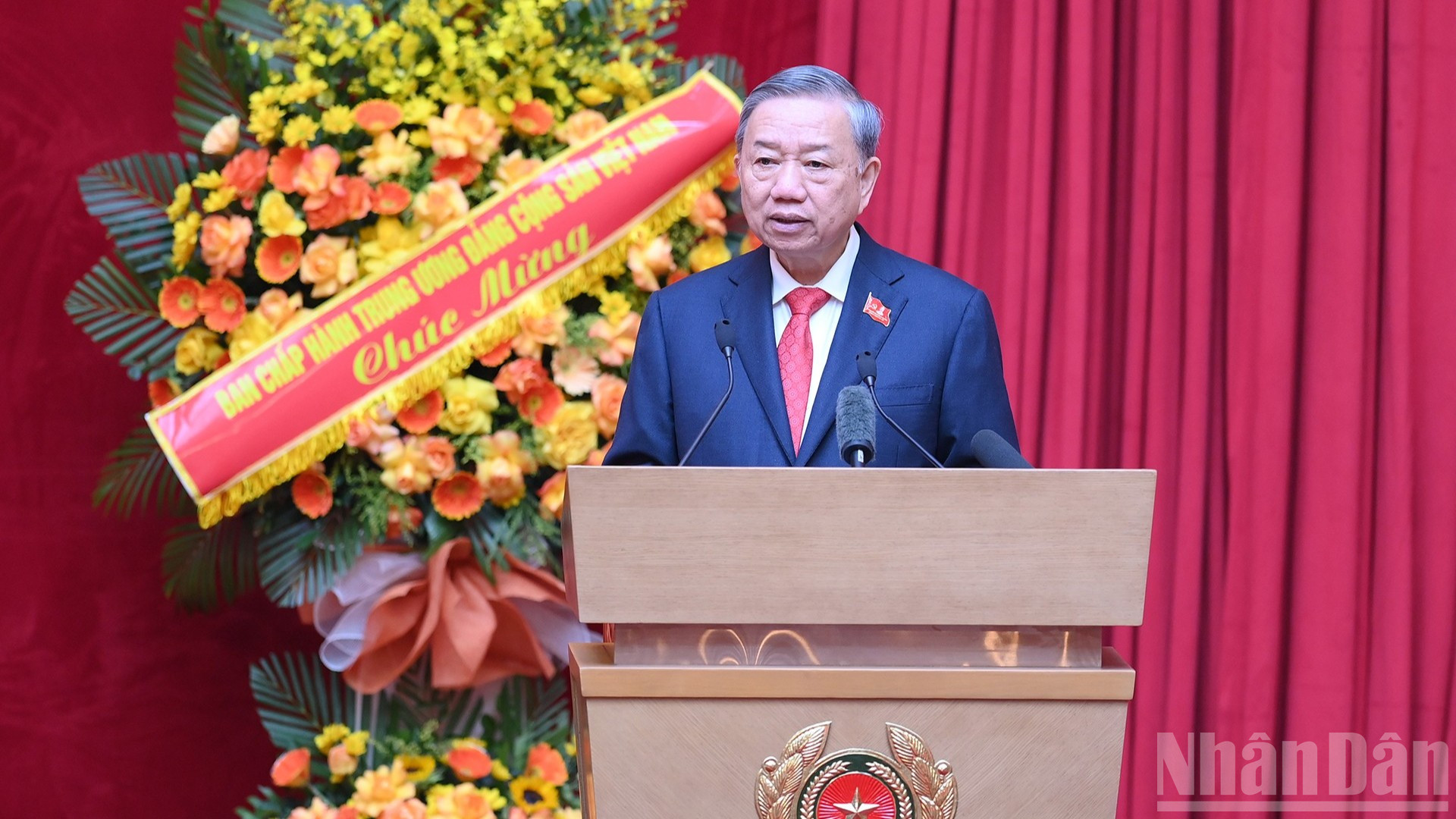Tổng Bí thư Tô Lâm phát biểu chỉ đạo Đại hội đại biểu Đảng bộ Công an Trung ương lần thứ VIII, nhiệm kỳ 2025-2030. (Ảnh: ĐĂNG KHOA)