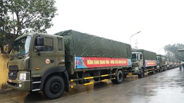 Lữ đoàn 971 triển khai đội hình gồm 9 xe tải, có tình trạng kỹ thuật tốt, kíp chỉ huy hành quân, lái xe và nhân viên quân vận thực hiện nhiệm vụ vận chuyển đầu xuân Bính Ngọ.