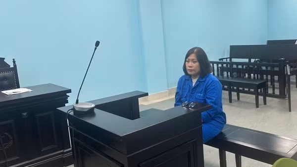 Bị cáo Trần Thị Hòa tại phiên tòa. (Ảnh: TL)