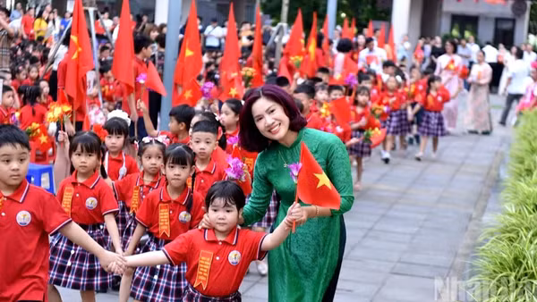 Học sinh Trường tiểu học Kim Đồng, phường Giảng Võ, Hà Nội. (Ảnh nhandan.vn)
