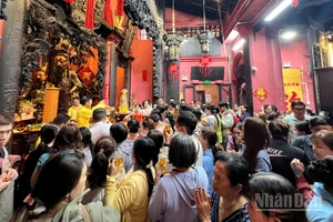 Đông đảo người dân Thành phố Hồ Chí Minh và du khách đã đổ về chùa Phước Hải làm lễ vía Trời, cầu mong một năm mới bình an, làm ăn thuận lợi.