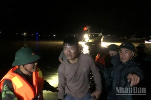 Toàn bộ 30 du khách và 4 thuyền viên được đưa vào bờ an toàn.