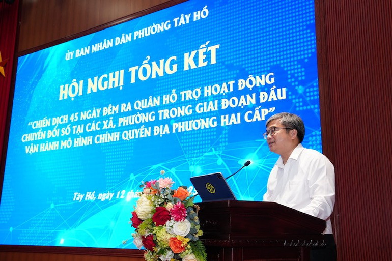 Phó Chủ tịch Ủy ban nhân dân thành phố Hà Nội Trương Việt Dũng phát biểu chỉ đạo tại Hội nghị. tay-ho-1.jpg