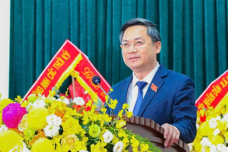 Đồng chí Hà Minh Hải, Trưởng Ban Tổ chức Thành ủy Hà Nội phát biểu chỉ đạo tại Đại hội Đảng bộ xã Phúc Thịnh lần thứ I. (Ảnh: ĐĂNG CHUNG) pt4.jpg