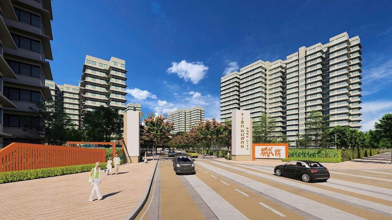 Phối cảnh Khu nh&agrave; ở x&atilde; hội Ti&ecirc;n Dương 1.