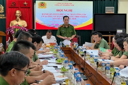 Hội nghị đánh giá toàn diện các mặt công tác của công an xã sau 2 tháng triển khai mô hình tổ chức mới tại Công an xã Đông Anh.