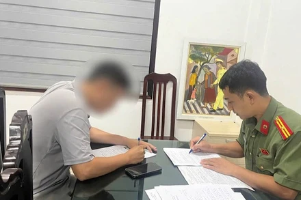 Đối tượng tại cơ quan Công an.