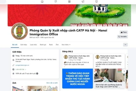 Trang Facebook của Phòng Quản lý xuất nhập cảnh Công an thành phố Hà Nội. 