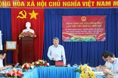 Quang cảnh buổi làm việc. (Ảnh: NGUYỄN TRUNG)