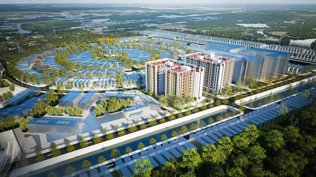 Phối cảnh công trình nhà ở xã hội đặt trong tổng thể Khu đô thị T&T Cà Mau. Phối cảnh công trình nhà ở xã hội đặt trong tổng thể Khu đô thị T&T Cà Mau.