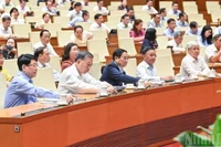 Ngày 16/6/2025, Quốc hội thông qua Nghị quyết sửa đổi, bổ sung một số điều của Hiến pháp năm 2013 với 100% đại biểu có mặt tán thành. (Ảnh: DUY LINH)