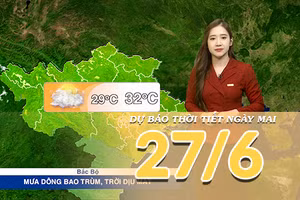 [Video] Dự báo thời tiết đêm nay và ngày mai ngày 27/6/2026: Mưa dông bao trùm Bắc Bộ, trời dịu mát