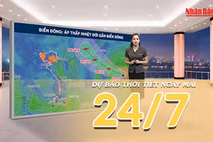 [Video] Dự báo thời tiết đêm nay và ngày mai ngày 24/7/2026: Áp thấp nhiệt đới gần Biển Đông, Bắc Bộ bước vào đợt mưa lớn