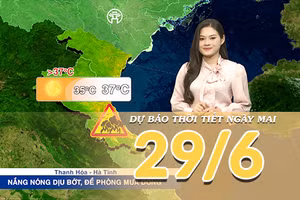 [Video] Dự báo thời tiết đêm nay và ngày mai ngày 29/6/2026: Bắc Bộ tăng cường mưa dông, Trung Bộ vẫn khô nóng 