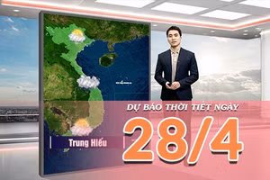 [Video] Dự báo thời tiết ngày 28/4/2026: Bắc Bộ đón mưa rào, Trung Bộ nắng gia tăng