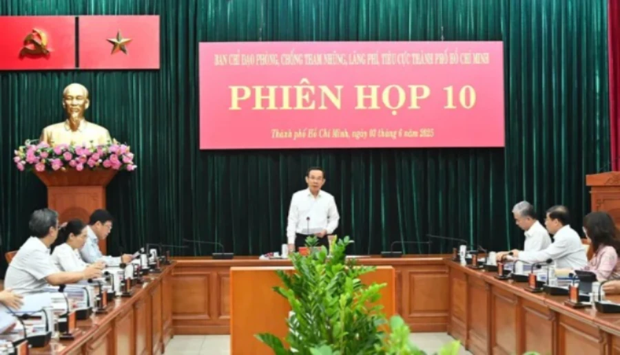 Đồng chí Nguyễn Văn Nên phát biểu kết luận phiên họp. (Ảnh: Trung tâm Báo chí Thành phố Hồ Chí Minh)