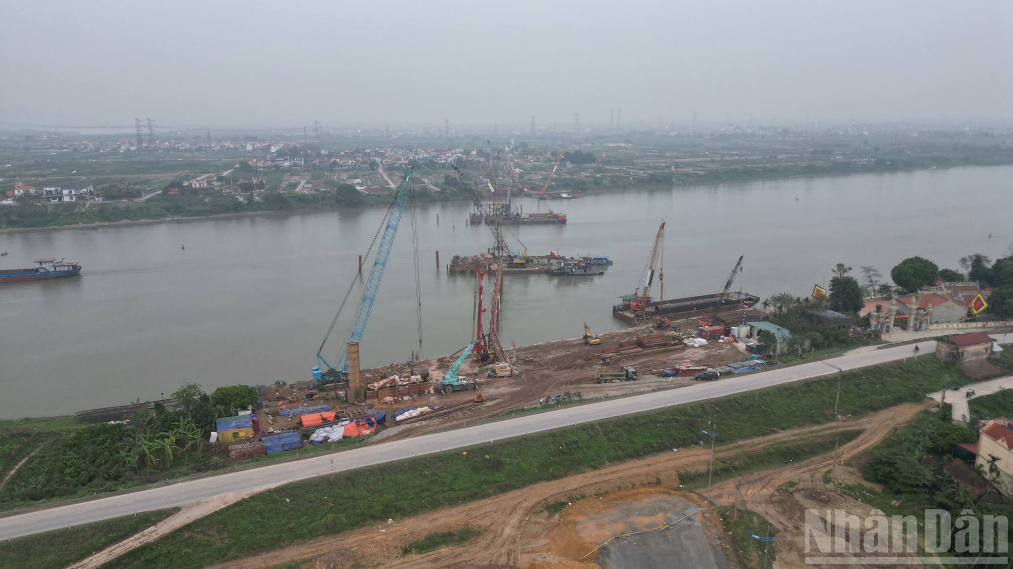 [Ảnh] Cầu Mễ Sở - điểm kết nối quan trọng trên tuyến Vành đai 4