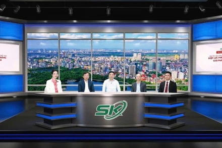 Quang cảnh buổi tọa đàm trực tuyến “Hướng tới không còn ca tử vong do sốt xuất huyết: Hiệu lực phòng bệnh bằng giải pháp tích hợp”.