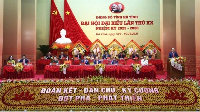 Khai mạc Đại hội đại biểu Đảng bộ tỉnh Hà Tĩnh lần thứ XX 