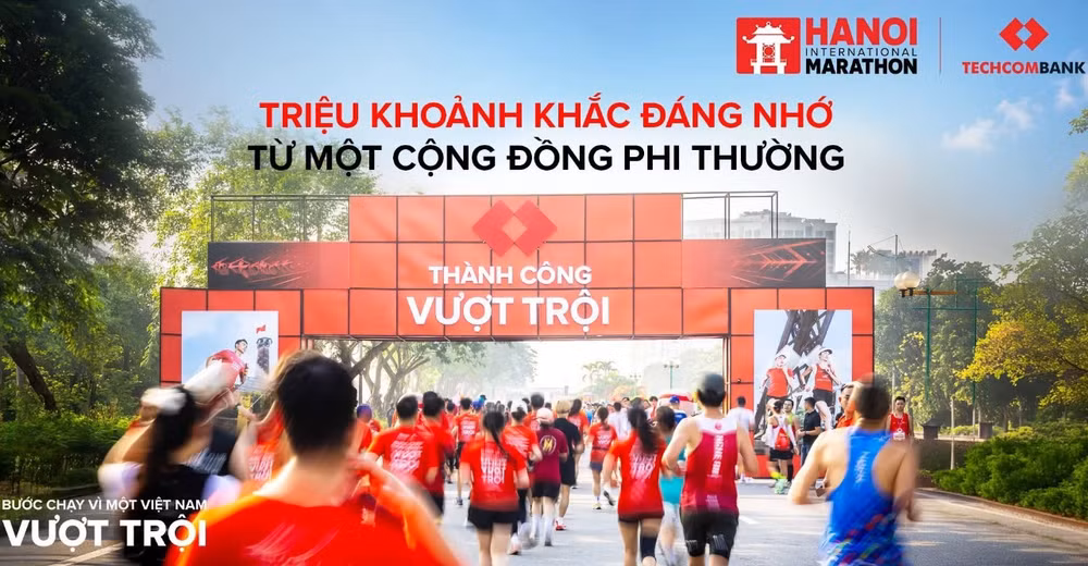 Dự tính 14.000 vận động viên trong nước và quốc tế sẽ sải bước trên cung đường di sản Hà Nội tại Giải Marathon Quốc tế Hà Nội Techcombank mùa thứ 5. (Ảnh: Techcombank)