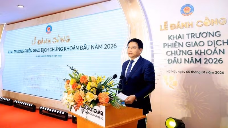 Bộ trưởng Tài chính Nguyễn Văn Thắng phát biểu tại buổi lễ.