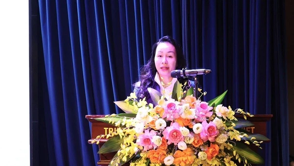 Bà Nghiêm Thị Hoàng Anh, Phó Giám đốc Trung tâm Xúc tiến đầu tư và Hỗ trợ doanh nghiệp Hà Nội. (Ảnh: Anh Minh)