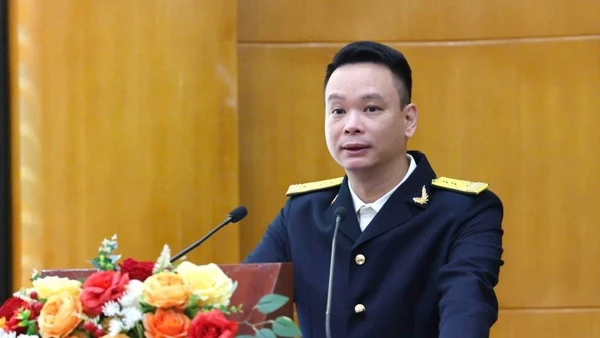 Trưởng Thuế TP Hà Nội Vũ Mạnh Cường phát biểu chỉ đạo tại hội nghị tập huấn.