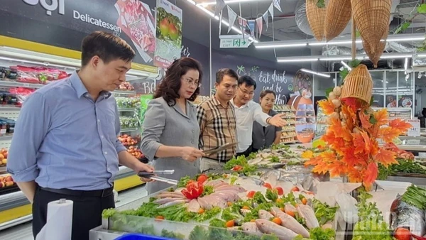 Sở Công thương Hà Nội kiểm tra hàng hóa tại các hệ thống bán lẻ. (Ảnh: nhandan.vn)