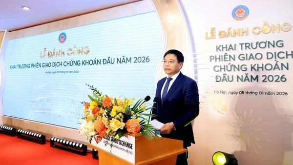 Bộ trưởng Tài chính Nguyễn Văn Thắng phát biểu tại buổi lễ.