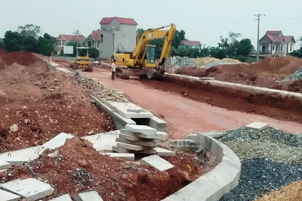 Thi công dự án tái định cư đại lộ Đông - Tây tỉnh Thái Nguyên.