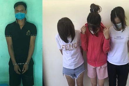 Các đối tượng tại Đồn Biên phòng Hải Hòa, TP Móng Cái.