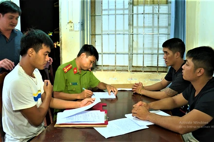 Các đối tượng tại Cơ quan công an TP Buôn Ma Thuột.