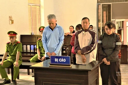 Các bị cáo tại phiên tòa.