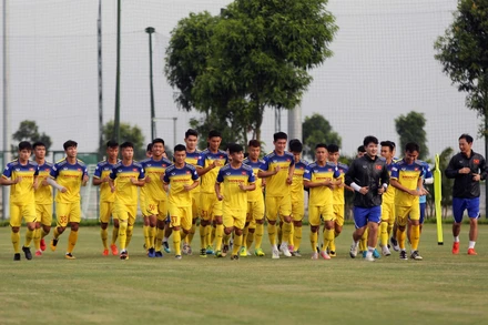 Đợt tập trung đầu tiên trong năm 2020 của U22 Việt Nam ngày 1-7. (Ảnh: VFF)