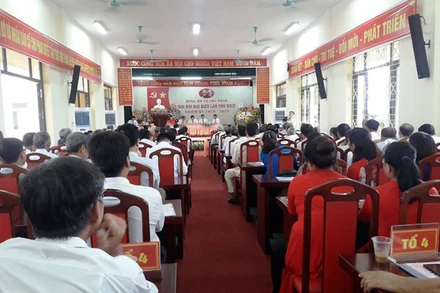 Quang cảnh Đại hội đại biểu Đảng bộ xã Chu Phan nhiệm kỳ 2020-2025.